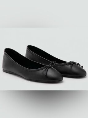 Mango Leather Ballet Flats